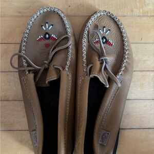 Canadian Made Leather Moccasins with beading